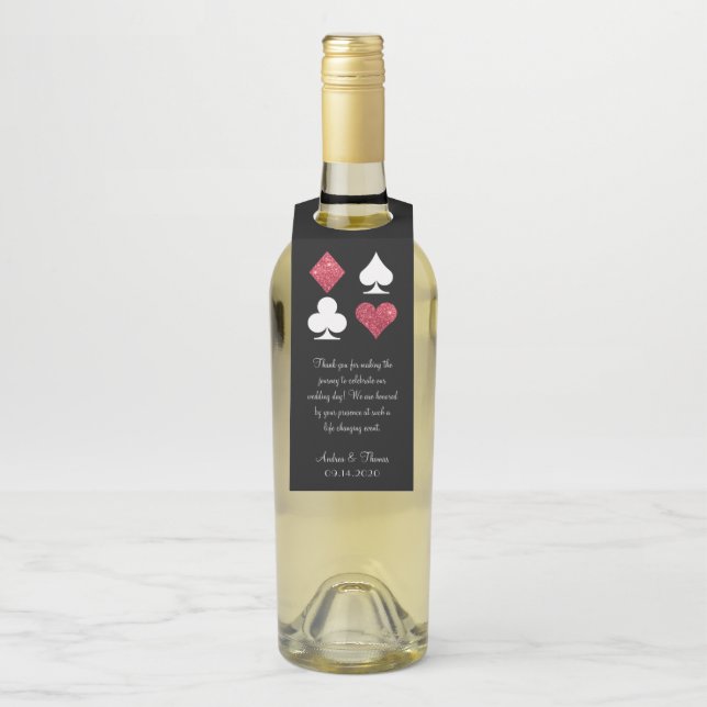 Para Garrafa Red Glitter Vegas Bote Bem-Vindo Etiqueta (Na garrafa)