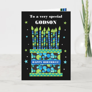 Para Godson Birthday Cake com Cartão de Velas