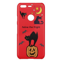 Capa de iPhone Vermelha Gato Assustador – Feline o