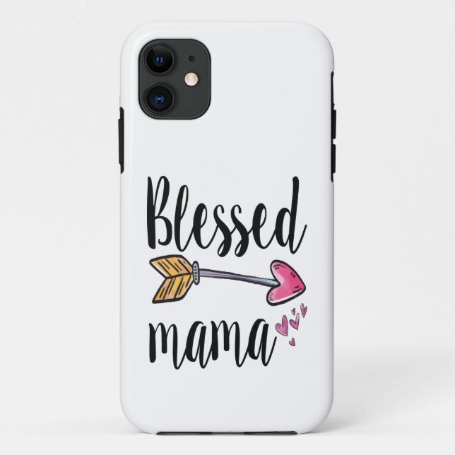 Para iPhone 11 Abençoada Capa de telefone da mamãe (Verso)
