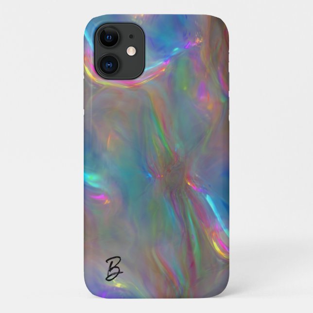 Para iPhone 11 Abstrato Opal Capa de telefone Personalizada (Verso)