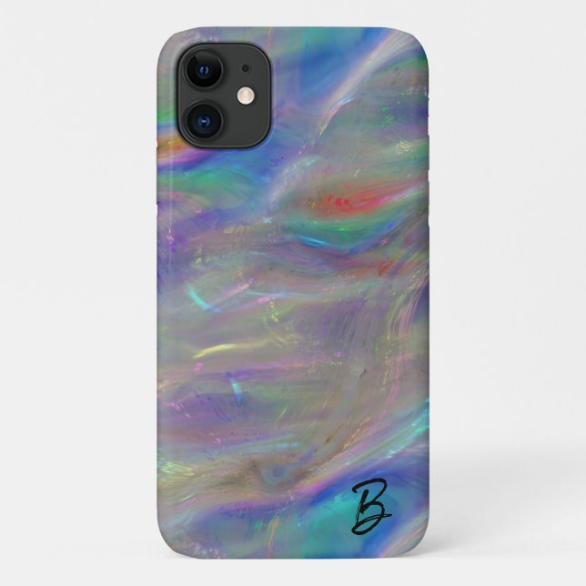 Para iPhone 11 Abstrato Opal Capa de telefone Personalizada (Verso)