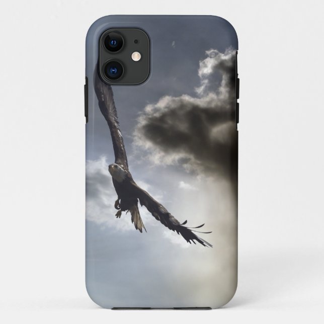 Para iPhone 11 Águia Cálida Voadora e Capa de telefone do Céu Nub (Verso)