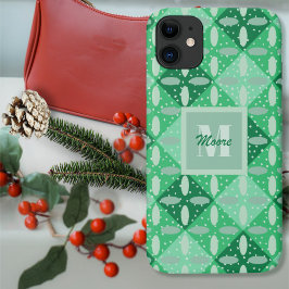 Para iPhone 11 Argyle com ovais na Capa de telefone de Ombre Verd