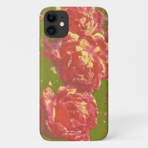 Para iPhone 11 Artsy Abstrato Rosa Rosa Capa de telefone