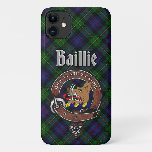 Para iPhone 11 Baillie Clan Crachá & Capa de telefone Tartan (Verso)