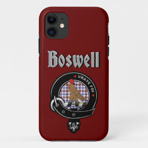 Para iPhone 11 Boswell Clan Crachá & Capa de telefone Tartan