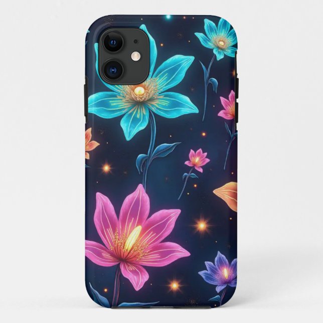 Para iPhone 11 Capa de iPhone/iPad Alien Floral Galaxy (Verso)