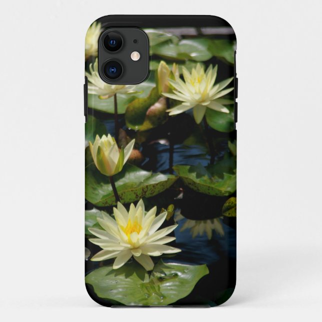 Para iPhone 11 Capa de telefone Amarela Lotus Waterlillies (Verso)
