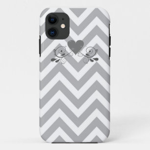 Para iPhone 11 Capa de telefone cinza e Design cardíaca