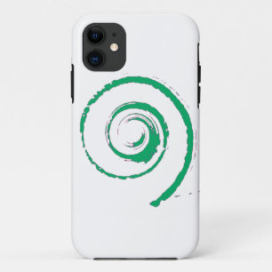 Para iPhone 11 Capa de telefone com espiral verde