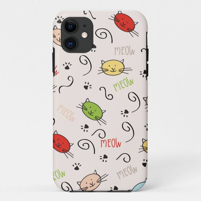 Para iPhone 11 capa de telefone com gatos (Verso)