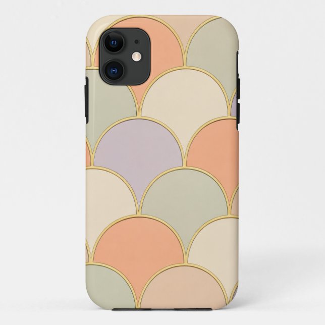 Para iPhone 11 Capa de Telefone com Padrão de Concha Pastel (Verso)