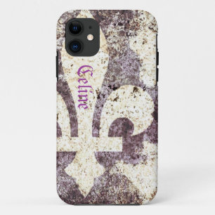 Para iPhone 11 Capa de telefone da flor de lis do Grunge