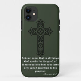 Para iPhone 11 Capa de Telefone Dark Green Holly Blessings