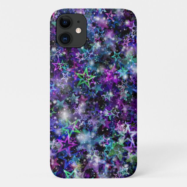 Para iPhone 11 capa de telefone das estrelas arco-íris (Verso)