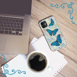 Para iPhone 11 Capa de telefone de Arte da Borboleta Azul