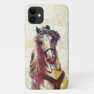 Para iPhone 11 Capa de telefone de Arte de Cavalo Colorido Vintag