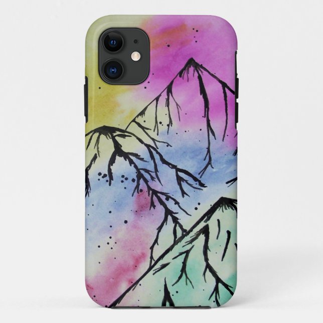 Para iPhone 11 Capa de telefone de arte em montanha (Verso)