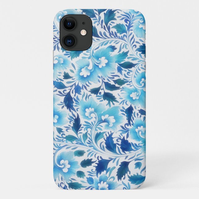 Para iPhone 11 Capa de telefone de Arte Floral do Estilo de Vinta (Verso)