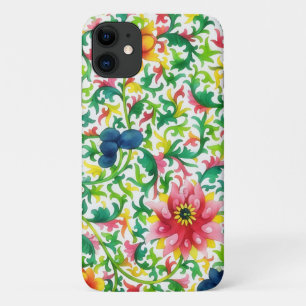 Para iPhone 11 Capa de telefone de Arte Floral do Estilo de Vinta