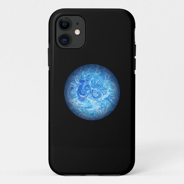 Para iPhone 11 Capa de telefone de arte fluida Calm Tide (Verso)