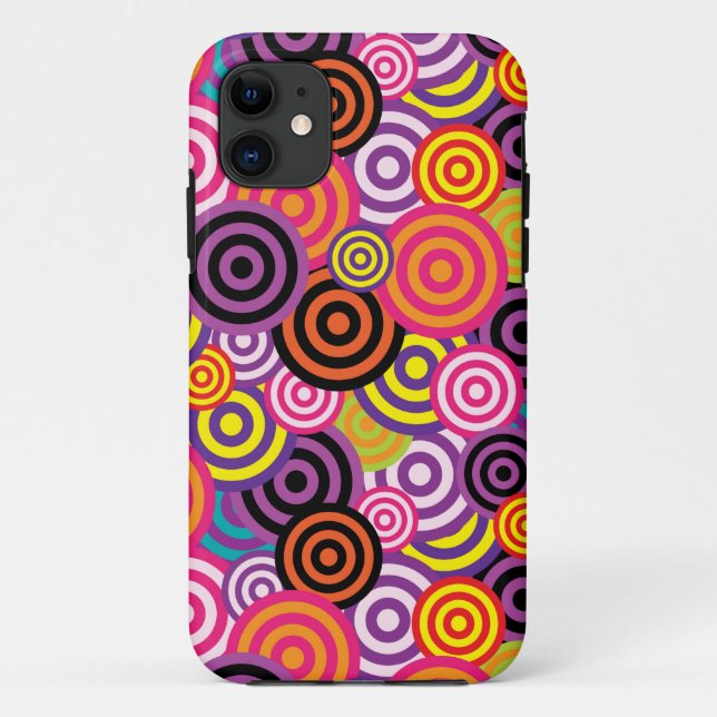 Para iPhone 11 capa de telefone de círculos psicodélicos (Verso)