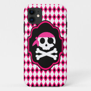 Para iPhone 11 Capa de telefone de Gótico pirata rosa