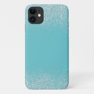Para iPhone 11 Capa de telefone de Prata e Turquesa