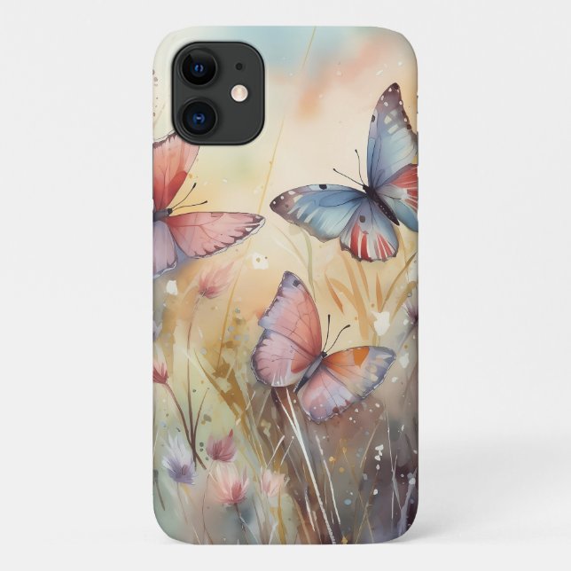 Para iPhone 11 Capa de telefone de Primavera de borboleta exclusi (Verso)