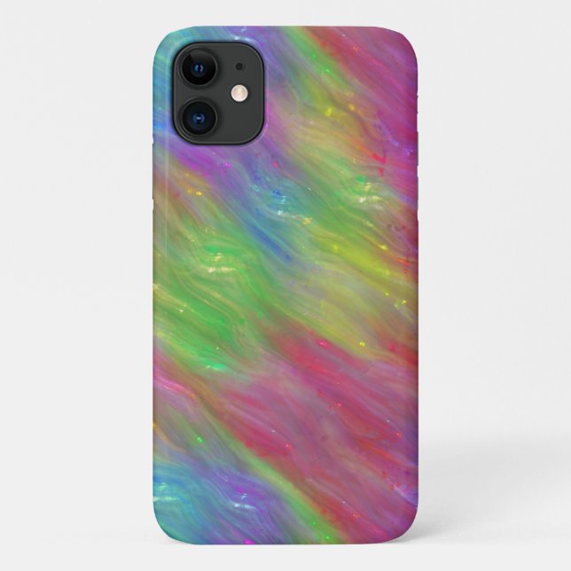Para iPhone 11 Capa de telefone de vidro arco-íris derretido (Verso)