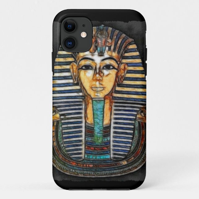 Para iPhone 11 Capa de telefone do antigo Pharaoh Tutankhamun egí (Verso)