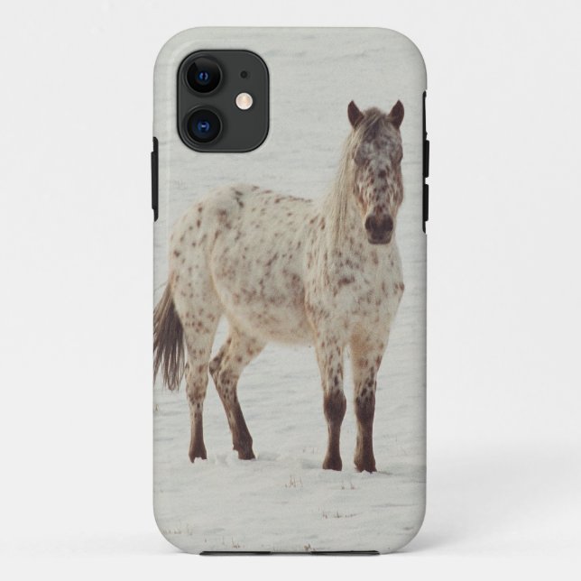 Para iPhone 11 Capa de telefone do Appaloosa da neve (Verso)