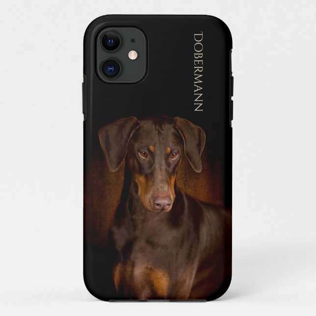 Para iPhone 11 Capa de telefone do Doberman (Verso)