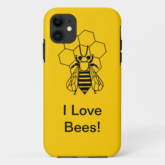 Para iPhone 11 Capa de telefone - Eu adoro abelhas! (Verso)