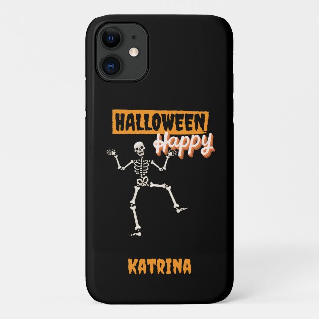 Para iPhone 11 Capa de telefone Feliz do Halloween Personalizado (Verso)