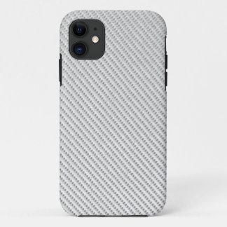 Para iPhone 11 Capa de telefone - Fibra De Carbono - Branco Metál