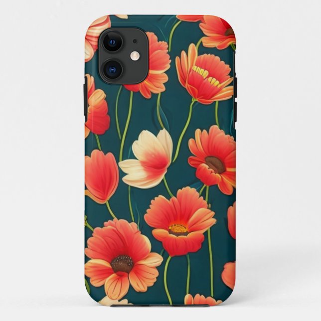 Para iPhone 11 capa de telefone floral (Verso)