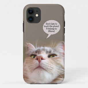 Para iPhone 11 Capa de telefone Gatinho engraçada com seu nome