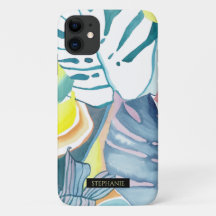 Capa de telefone Monstera Aquarela Arte Abstrata N