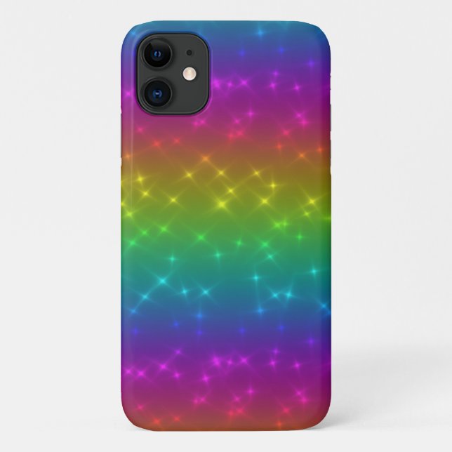 Para iPhone 11 Capa de telefone móvel brilhante Rainbow Sparkles (Verso)