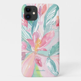 Para iPhone 11 Capa de telefone Personalizada de Arte Floral Wate