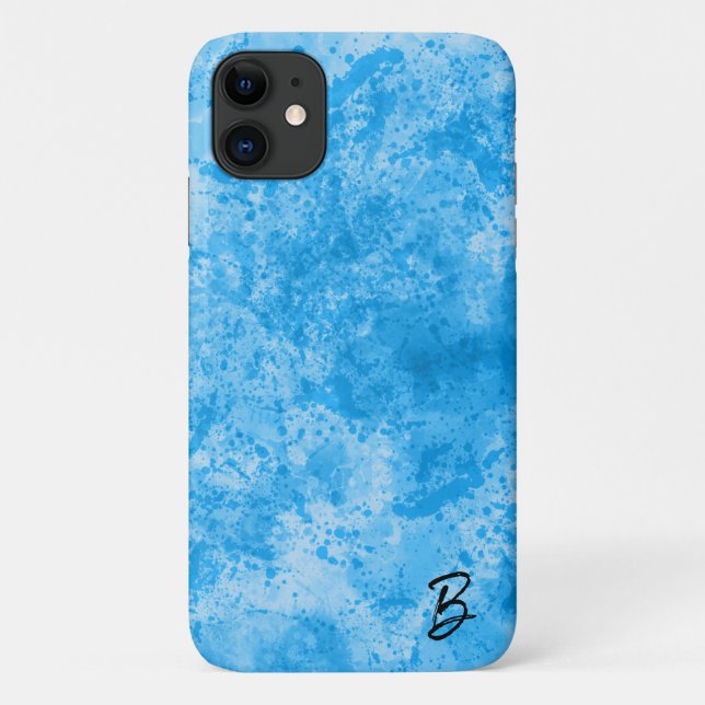 Para iPhone 11 Capa de telefone Personalizada de Tinta Turquesa (Verso)
