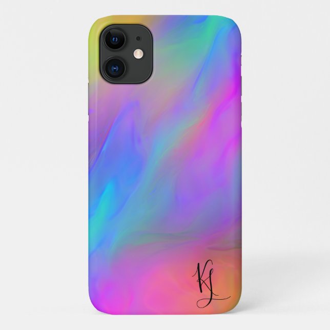 Para iPhone 11 Capa de telefone Personalizada Neon Flow (Verso)
