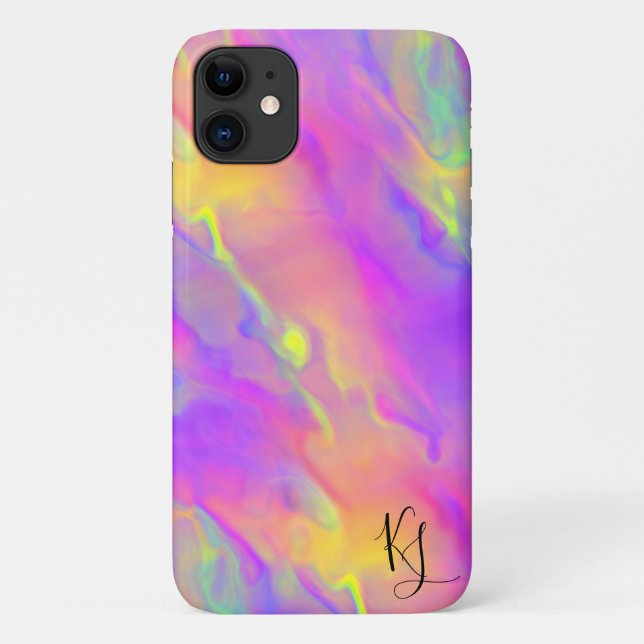 Para iPhone 11 Capa de telefone Personalizada Neon Flow (Verso)