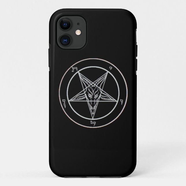Para iPhone 11 Capa de telefone preta/branca de Baphomet (Verso)