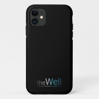 Para iPhone 11 capa de telefone preta com o logotipo de poço