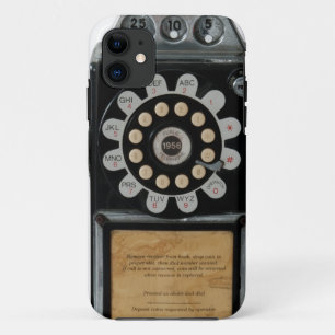 Para iPhone 11 capa de telefone preta retro do pagamento