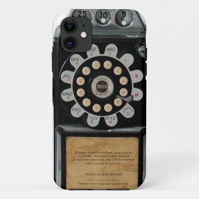 Para iPhone 11 capa de telefone preta retro do pagamento (Verso)