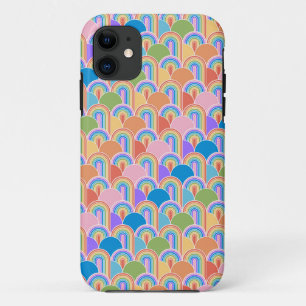 Para iPhone 11 Capa de telefone Rainbow Clamshell